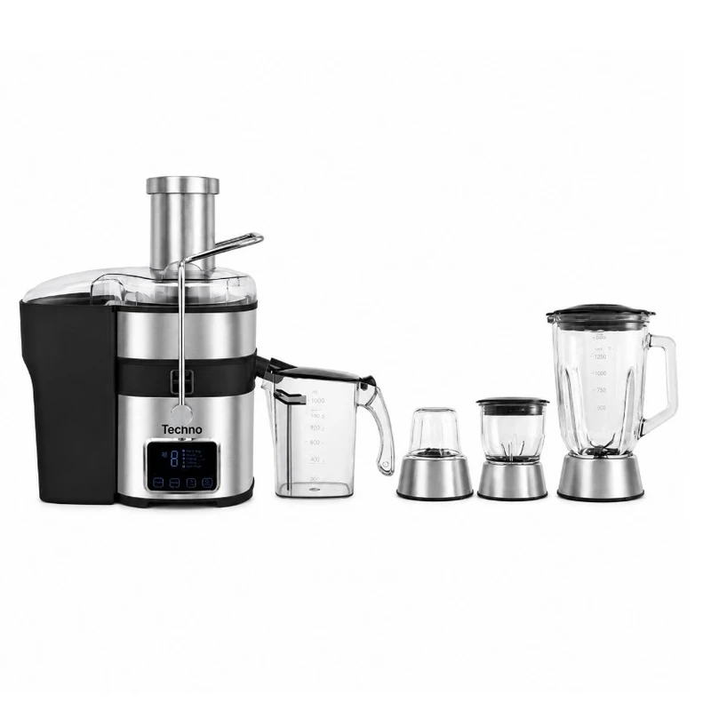 آبمیوه گیر 4کاره تکنو مدل TE-315 مشکی استیل